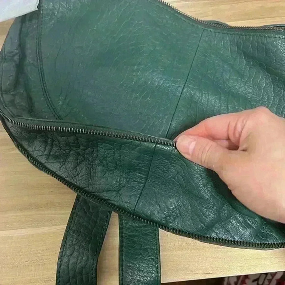 Anthropologie Bubble Leather Shoulder Bag green - Picture 6 of 7